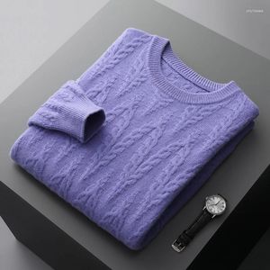 Men's Sweaters Winter Wool Cashmere Sweater O-neck Twist Pullover Long Sleeve Loose Large Size Bottoming Shirt Thickened Casual