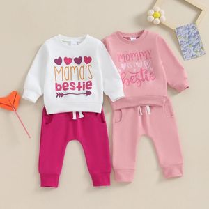 Clothing Sets CitgeeAutumn Toddler Girl Fall Clothes Letter Heart Print Long Sleeve Pullover Pants Outfit Spring