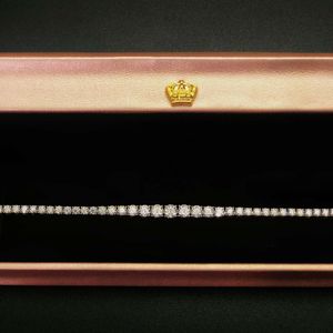 Collana da tennis da donna in oro 10K 14K personalizzata con diamanti graduati VVS Moissanite