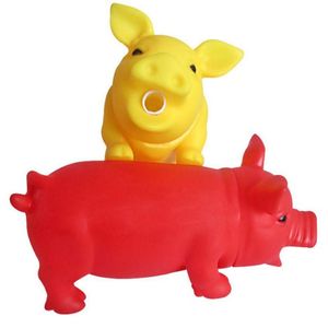 Pig Grunt Squeak Dog Toys Cat Chewing Toy Cute Rubber Pet Dog Valp Spela Pig Toy Squeaker Squeaky med sund stor storlek223o