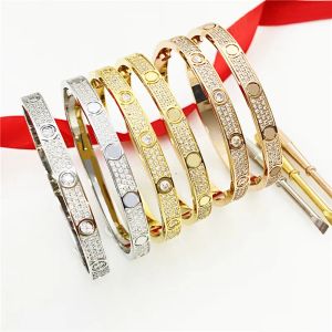 Vida Bileklik Elmas Bilezikler Tasarımcı Kadınlar İçin Mücevher Erkekler Altın Bileklik 18K Gül Gümüş Kaplama Titanyum Çelik Tam Taş Sparkle Noel Hediyesi