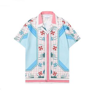 Mens Designer Shirt Summer Short Sleeve Casual Button Up Shirt Printed Bowling Shirt Beach Style Breathable T-shirt Clothing 240311