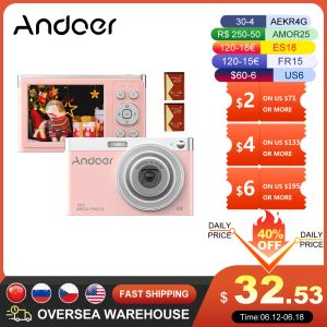 Разъемы Andoer Digital Camera Portable 4K 50MP Video Camcorder Auto Focus 16x Zoom Antishake Face обнаружил встроенную вспышку с батареями
