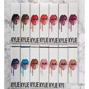 Inne makijaż 5 kolorów Kylie Jenner Lipstick Lipgloss Lipliner Lipkit Veetine Liquid Mat Mat Zestawy Veet Makeup Liner Penhil Keyshadow Beau DHCWS