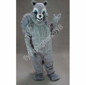 Heiße Verkäufe Grau Eichhörnchen Maskottchen Kostüm Karneval Party Bühne Leistung Kostüm für Männer Frauen Halloween Kostüm