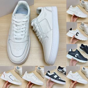 24SS Run Series Designer Leather Patchwork Small White Sports Shoes Brand Logo Printe Soft Grain Leather Breattable Mesh Big Sole Couples Sneakers for Womens