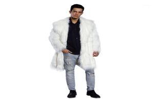 Men039s Leder Faux Herren Pelzmäntel Jacke Männer Schwarz Weiß XXL Dicker Fake Mantel Lang For12112114