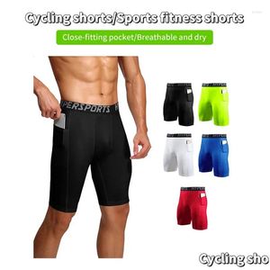 Vestuário de motocicleta esportes e shorts de fitness com bolsos para homens apertados treinamento tríade calças de secagem rápida correndo calças drop entregar othfp