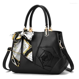 Evening Bags Luxury Handbags Women Designer PU Leather Flowers Scarves Shoulder For 2024 Sac A Main Bolsa Feminina