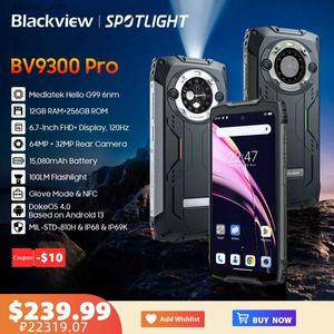 Сотовые телефоны Blackview BV9300 PRO Прочный смартфон Helio G99 Android 13 Телефон 8 ГБ 12 ГБ ОЗУ Телефон с двумя дисплеями Q240312