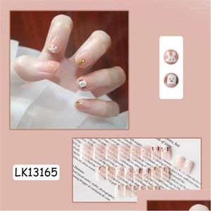 False Nails Fake Press On Nail Designs Art Long Tips Forms With Glue Stick Stickers Reusable Set Acrylic Artificial Drop Delivery Heal Otqvt
