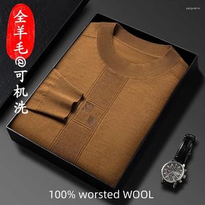 メンズセーター洗えるwaustedウールメンメンズシンセーター茶色の服の男性トップファッションタートルネック冬の贅沢ヴィンテージストライプブラック