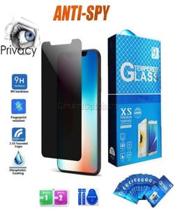 Anti Spy Privacy Tempered Glass Screen Protector för iPhone 11 12 13 14 Pro Max Plus XR XS 7 8 Plus med Retail Box Package6613503