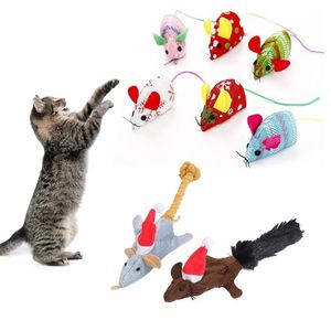 Cat Toys Noel Oyuncak Evcil Hayvan Etkileşimli Hediyeler Catnip Fareler Kediler Kedi Malzemeleri İçin Eğlenceli Peluş Fare Ürün256o