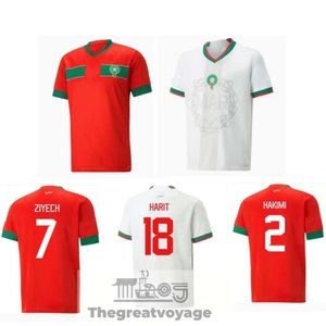 2022 camisas de futebol Marrocos 22/23 Maillot Foot Ziyech Boutaib Camiseta de Futbol Boussoufa El Ahmadi Camisa de futebol da equipe nacional23 24