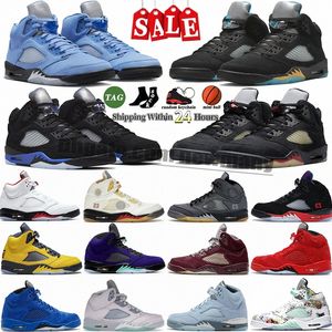 Med Box Jump Man 5 basketskor 5s Aqua Unc Navy Black Cat Georgetown Lucky Green Concord Racer Blue Raging Bull Fire Red Suede