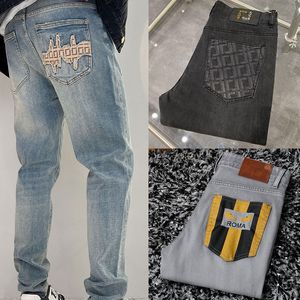 Designer fen Jeans per uomo Uomo Track Jean Joggers Pantaloni da jogging Pantaloni classici in denim lavato Old Jean Streetwear Pantaloni sportivi Uomo Jogging Track Pants Jeans