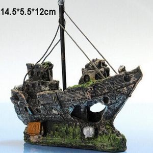 Aquarium Artificial Ornament Fish Tank Corsair Aquarium Landscaping Aquarium Glass Fish Tank Control View House Resin Boat Boat338c