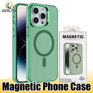 للحصول على iPhone 15 Slim Slim Matte Phone Case متوافق مع غطاء الخلفية Magsafe الخلفية مع حزمة البيع بالتجزئة لـ iPhone 14 Plus 13 12 11 Pro Max Izeso
