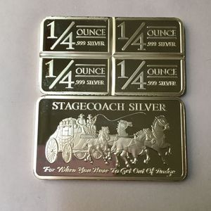 20 st icke magnetiska andra konst och hantverk Stagecoach 1 oz bar silverpläterad märke minnesmärke souvenir dekoration mynt bar251p
