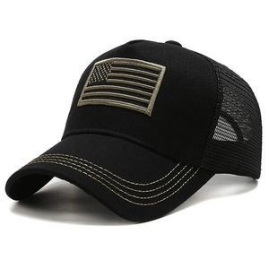 USA Flagge Mesh Baseball Cap Sommer Atmungsaktive Hut Männer Frauen Taktische Hüte Unisex Hip Hop Caps Outdoor Sport Trucker Hüte 240301