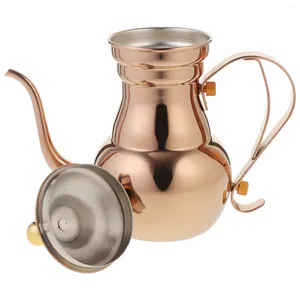 Dinnerware Sets Arabic Coffee Pot Tanle Stainless Steel Tea Kettle Outdoor Carafe Maker With Strainer Metal Teapot Pod