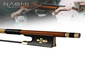 Naomi 44 Violin Bow Brazilwood Bow Webony Black HorseHair Sheep Leather Warp Bow Well Balance4944321