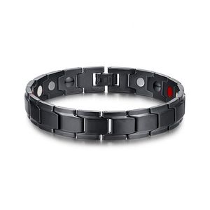 Fashion Health Energy Bracelet Bangle Men Black Jewelry Titanium Stainless Steel Bio Magnetic Bracelet For Man