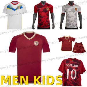 23 24 25 Soccer Jerseys Venezuela National Team Soteldo Sosa Rincon Cordova Football Jersey Home Away Men Kit Casseres Ja.Martinez Uniform Kids Maillot de Foot de Foot de Foot