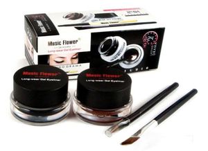 Music Flower 1007 Lasting Drama Gel Eyeliner 2color black brown 2 in 1 with brush set2371639