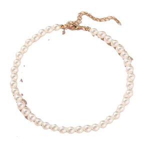 Pearl Naszyjnik Choker prosta elegancka grubość 0,6 i 0,8 cm prosta moda temperamentu Mała świeża