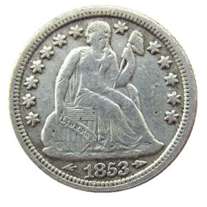 US 1853 P S Liberty Seated Dime Silver Plated Copy Coin Craft Promotion Factory nice home Accessories Silver Coins303G