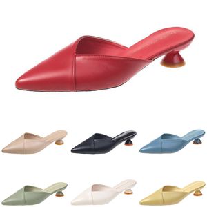 Mode höga klackar sandaler tofflor kvinnor skor gai trippel vit svart röd gul grön färg17 trendings 853