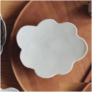 Pratos Pratos Forma de Nuvem Cerâmica Prato Criativo El Restaurante Homehold Porcelana Talheres Tarde Chá Pudim Sobremesa Bolo Drop Del Otcoy