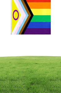 JOHNIN NEW STYLE LGBT FLAG DIRECT FACTORY 90x150cm 3x5ft全体のインターセックスプログレスプライドFlag5108916