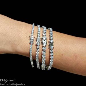 Tennisarmband Designer Luxusschmuck Gold Platin Diamant Männer Partygeschenk 3 4 5 6 mm 7 8 Zoll Modearmbänder für Frauen Jewel236u