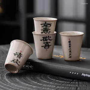 Teetassen im nationalen Stil, einfache manuelle Kalligraphie, Poly-duftende Tasse, chinesisches Retro-Keramik-Set, Kung-Fu-Probe