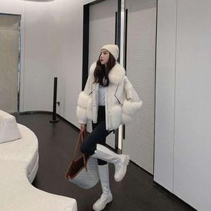 Nuovo 2023 Gioventù Stile Inverno Foxy Pelliccia Corto Cappotto di Pelle Haining delle Donne Addensato E Caldo 4269