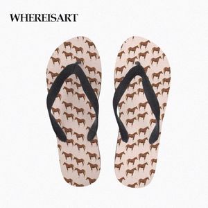 WHESISART 3D HORSEPRYCK KVINNA SOMMER FLOPS CASIAL Strand tofflor Sandal Flipflop för kvinnliga tofflor Kvinnliga gummiskor H5XB#