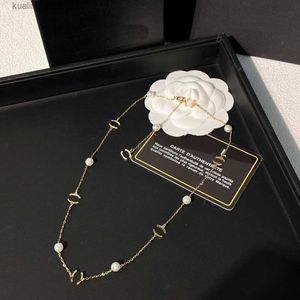 Pendant Necklaces Brand Pearl Necklace Luxury Designer Choker Love Chain Women Plated Stainless Steel Letter Jewelry Accessories Adjustable L240311