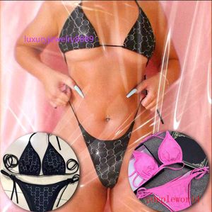 Sommer Sexy Bikinis Set Frauen Badeanzug Designer Brief Drucken Dame Zwei Stücke Bikini 2 Farben Streifen Weibliche Bademode