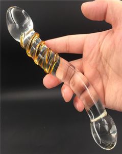 最新のPyrex Glass Dildo Fake Penis Crystal Anal Beads Buttプラグ前立腺マッサージャーGSPOT女性用M7845940