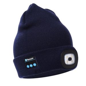 New Winter LED Beanies With Bluetooth Warm Hats Bluetooth LED Hat Wireless Smart Cap Headset Headphone Speaker led hat light1515153