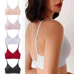 Bras Low Back Bra Women Sexy Underwear Seamless Beautiful U Push Up Cloud Latex