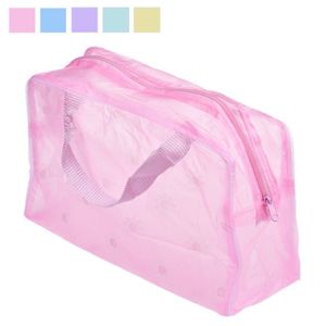 Floral Print Transparent Waterproof Makeup Make up Cosmetic Bag Travel Wash Toothbrush Pouch Toiletry Organizer Bag Tools Sac286V