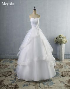 ZJ9043 2021 Högkvalitativt vita elfenbensbröllopsklänningar snörning bakåt brudklänningar kvinnor storlek 226w9691792