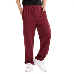 Calças masculinas Mens Corredores Casual Outono Primavera Sweatpants Sólidos Elásticos Soltos Calças Com Bolsos Sportswear Masculino Tracksuit Bottoms