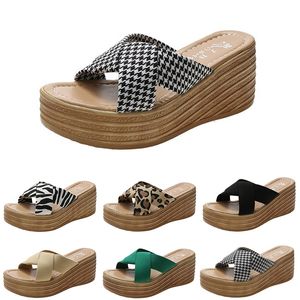 slippers women sandals high heels fashion shoes GAI summer platform sneakers triple white black brown green color53