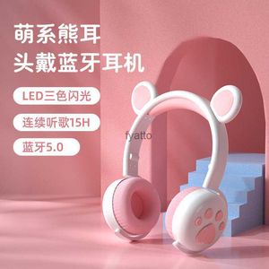 휴대폰 이어폰 무선 Bluetooth 헤드셋 New Bear Luminous Eor Game Maka Fauceth240312