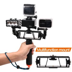Kameror för GoPro Accessory Multifunktion Mount Xiaomi Yi 4K kamerafogar arm av en väglamplig ljusadapter 3way Holder Stand